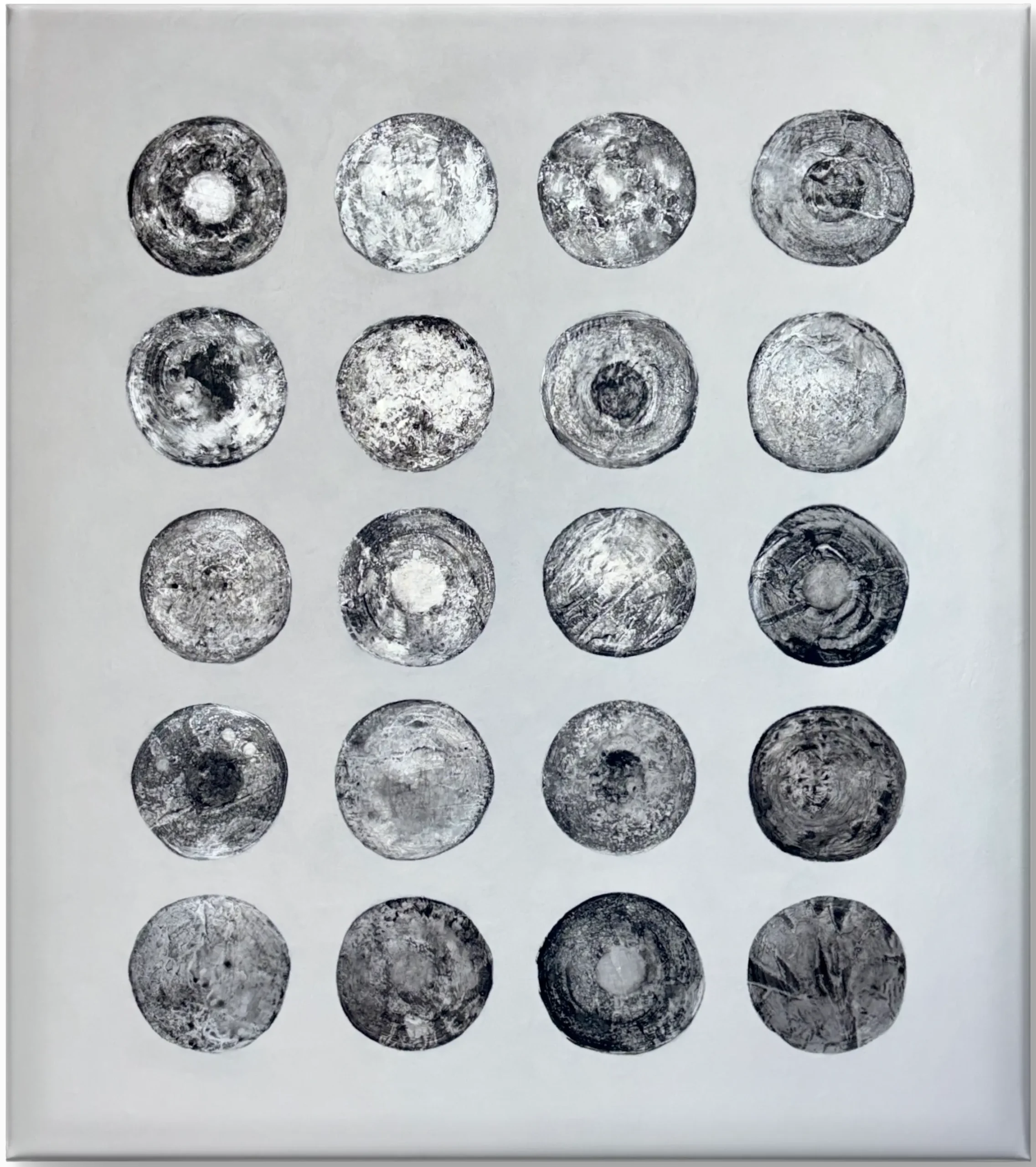 Contemporary acrylic painting "Fragment 27" from the Found Amulets series