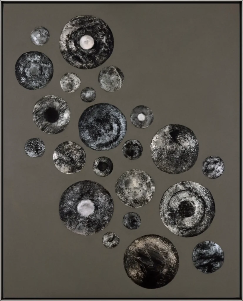 Contemporary acrylic painting "Fragment 22" from the Found Amulets series