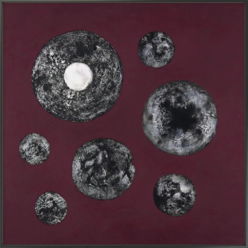 Contemporary acrylic painting "Fragment 18" from the Found Amulets series