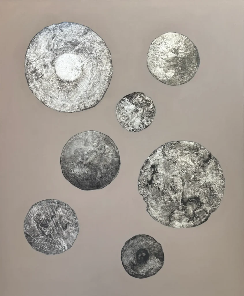 Contemporary acrylic painting "Fragment 17" from the Found Amulets series