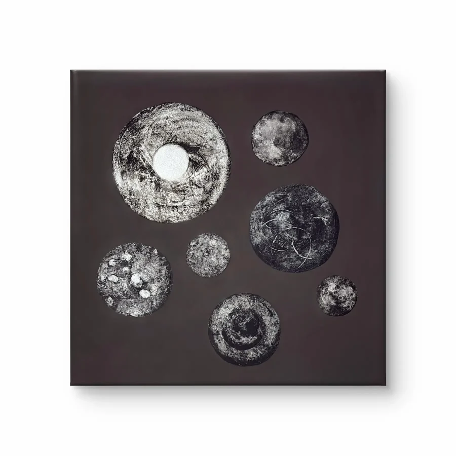 Contemporary acrylic painting "Fragment 12" from the Found Amulets series
