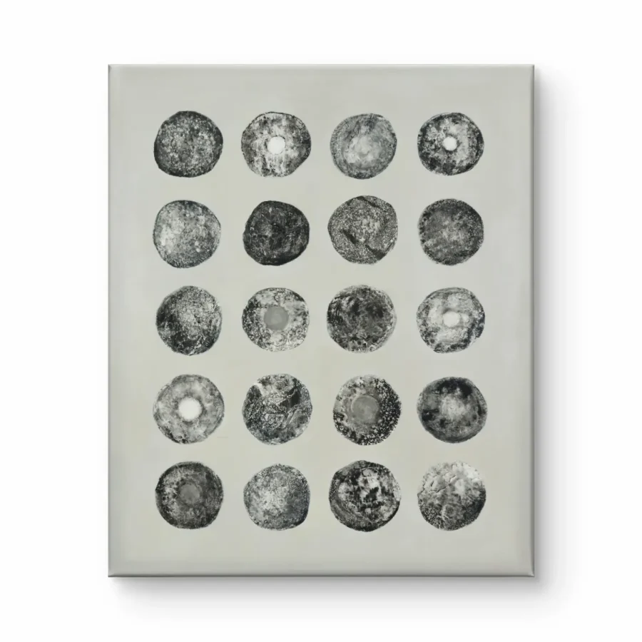 Contemporary acrylic painting "Fragment 15" from the Found Amulets series
