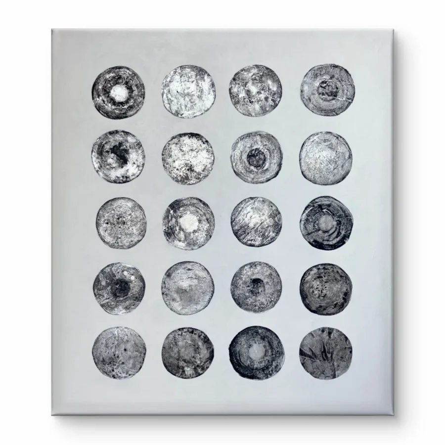 Contemporary acrylic painting "Fragment 27" from the Found Amulets series